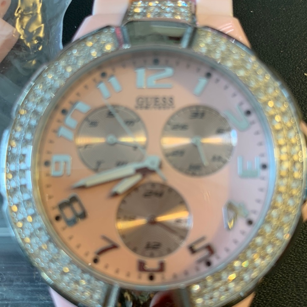 Pink and silver Guess watch brand new
